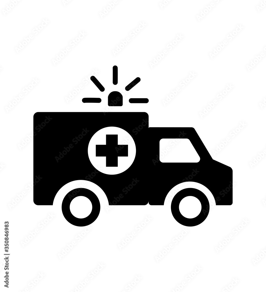 Ambulance car icon vector illustration flat isolated on white