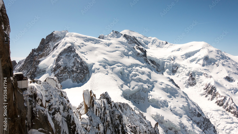 Cosmiques Ridge and Mont Blanc