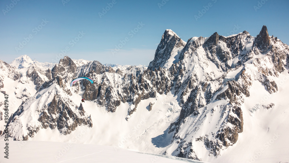 Paraglider in Mer de Glace, Chamonix