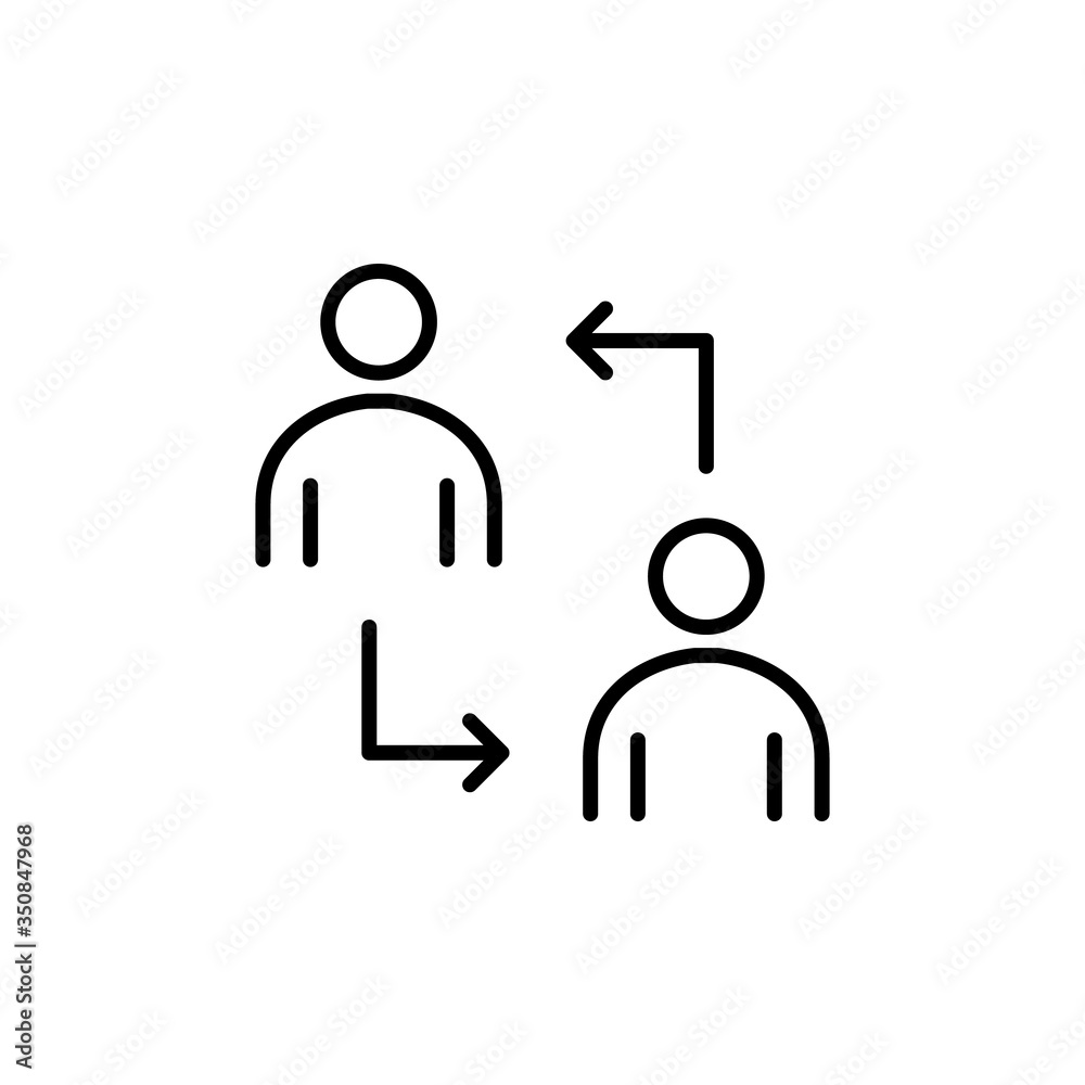 Teamwork icon. Cooperation and partnership, collaboration symbol. logo. Outline design editable stroke. For yuor design. Stock - Vector illustration. Teamwork icon. Cooperation and partnership, collaboration symbol. logo. Outline design editable stroke. For yuor design. Stock - Vector illustration.