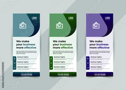 Business roll up set, standee banner template