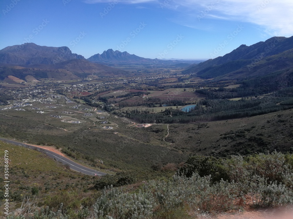 Franschoek from the  top of the pass