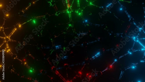 Wallpaper Mural Animated visualization of neural network data. Seamless loop. Torontodigital.ca