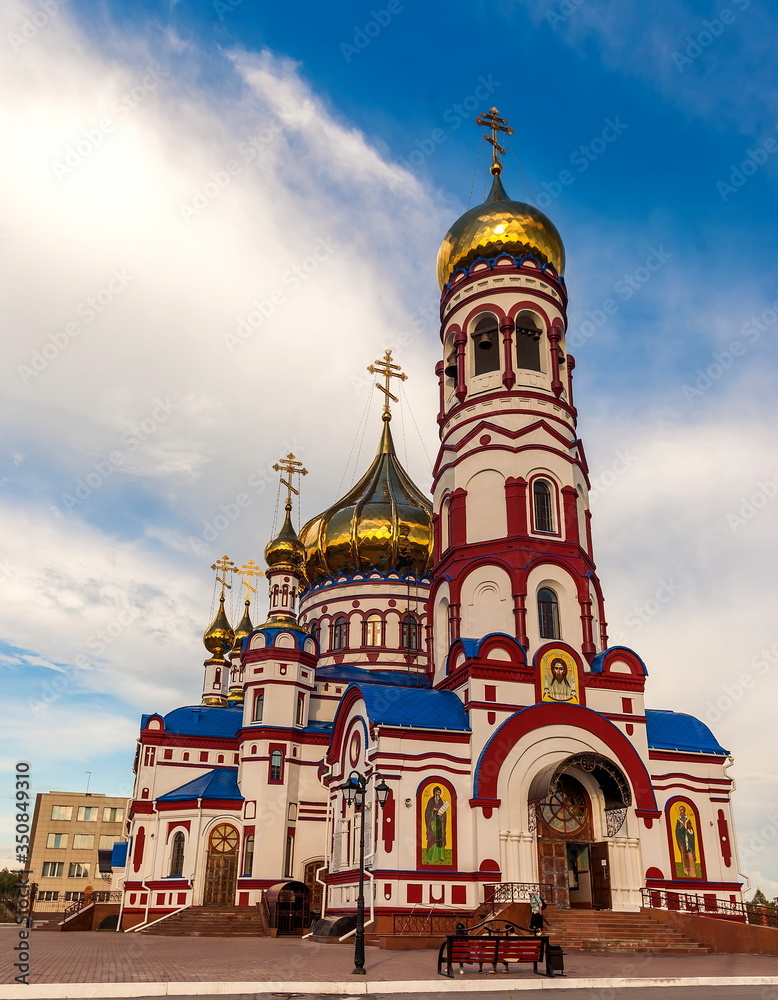 Fototapeta premium The Orthodox Church on sky background