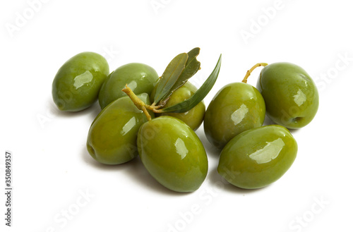 green large olives Isolated
