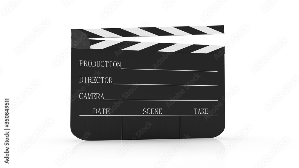 Naklejka premium 3d rendering of Clapper board icon in flat style