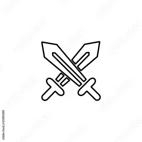 Crossed swords icon. Battle sign. Combat, war symbol. Armaments icon for web and mobile design.