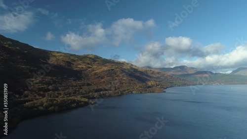 High up perspective looking over Loch Lomand and Ben Lomand in Scotland, UK photo