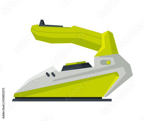 Modern Wireless Iron, Electric Household Appliance, Ironing Clothes Device Vector Illustration