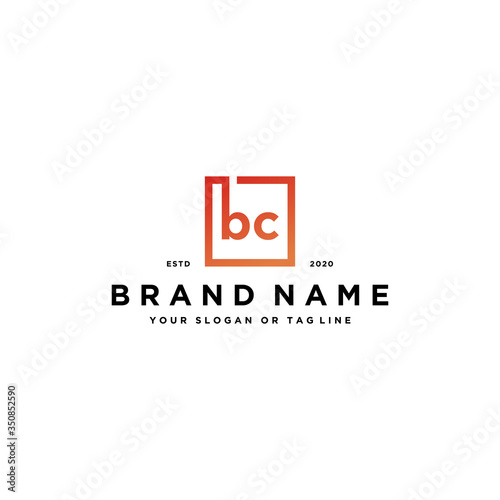 letter bc logo design vector