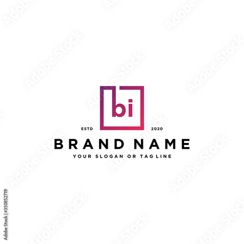 letter bi logo design vector