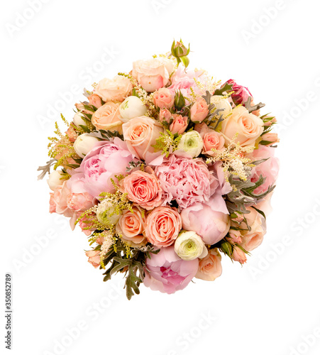 classic wedding bouquet of delicate roses