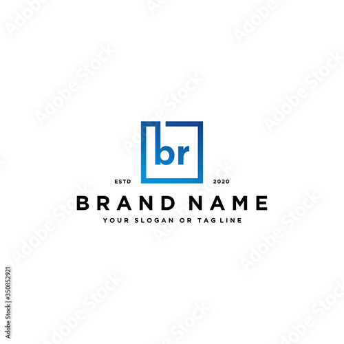 letter br logo design vector photo