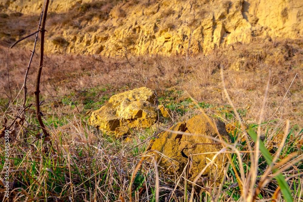Fototapeta premium Erosion of rugged sandy cliffs
