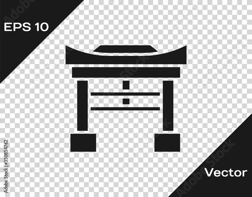 Black Japan Gate icon isolated on transparent background. Torii gate sign. Japanese traditional classic gate symbol. Vector