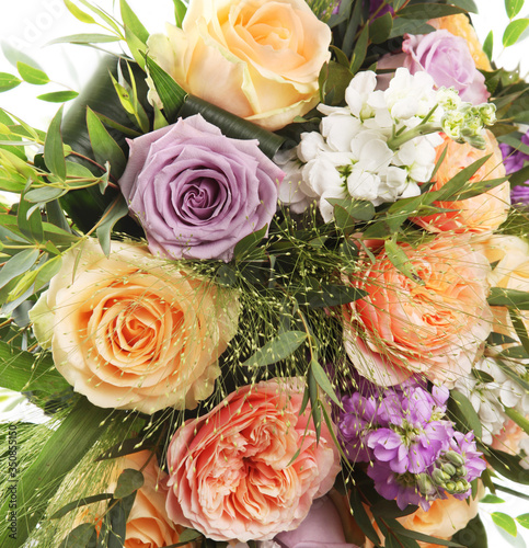 close-up of wedding bouquet