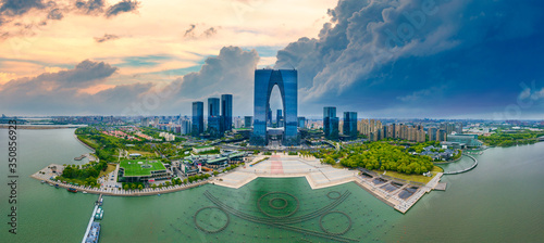 CBD Urban Landscape of Suzhou Industrial Park, Jiangsu Province, China photo