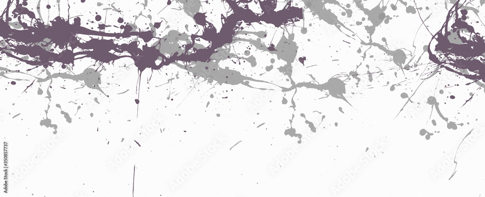 abstract dark splatter creative paint texture on white background.