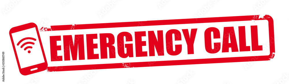emergency call word red stamp text on white background emergency call word red stamp text on white background