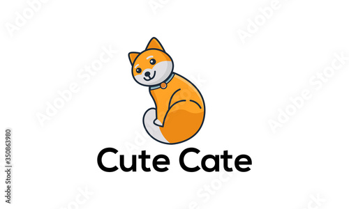 Illustration Vector cute cat logo Design Template. Suitable for Creative Industries, Company, Corporate, Multimedia, Entertainment, Education, team, club, game, streaming, Shops, and more.