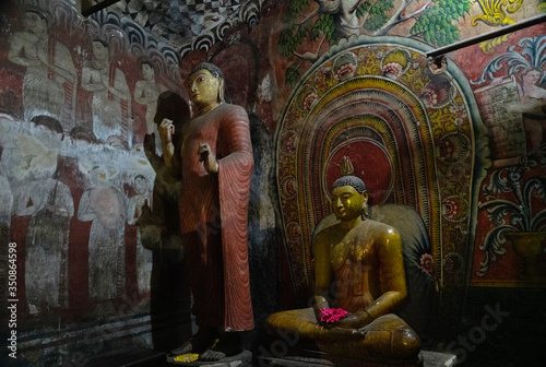 Buddha statue in Buddhist Dambulla cave temple (Golden Temple of Dambulla), Sri Lanka