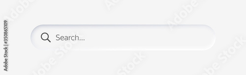 Search bar. Search window with shadow on light background, Neumorphism design. Vector illustration EPS10