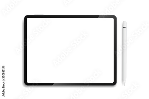 Tablet isometric perspective view. Template for infographics or presentation UI design interface. vector illustration