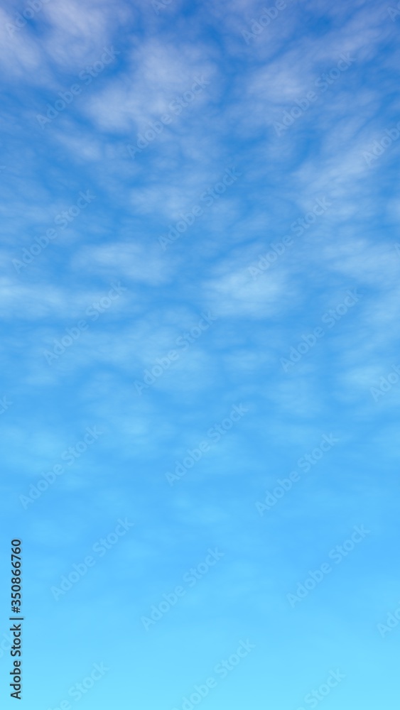 Blue sky background with white clouds. Cumulus white clouds in the clear blue sky in the morning. 3D illustration Blue sky background with white clouds. Cumulus white clouds in the clear blue sky in the morning. 3D illustration
