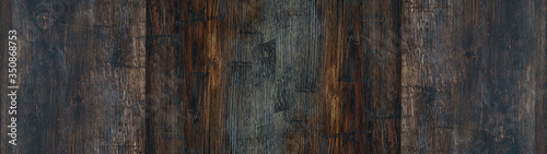 Old brown rustic dark burned oak wooden texture - wood background panorama long banner
