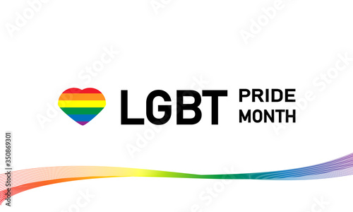 LGBT Pride Month in June. Lesbian Gay Bisexual Transgender. Pride Celebrating LGBT culture symbol. LGBT flag design.Poster, card, banner and background. Rainbow love concept. 