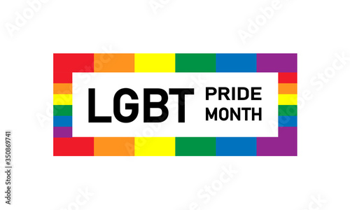 LGBT Pride Month in June. Lesbian Gay Bisexual Transgender. Pride Celebrating LGBT culture symbol. LGBT flag design.Poster, card, banner and background. Rainbow love concept. 