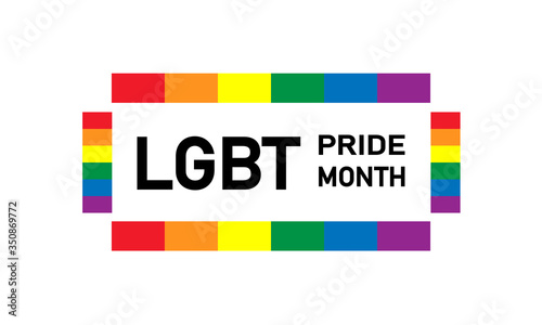 LGBT Pride Month in June. Lesbian Gay Bisexual Transgender. Pride Celebrating LGBT culture symbol. LGBT flag design.Poster, card, banner and background. Rainbow love concept. 