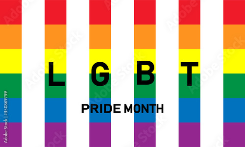 LGBT Pride Month in June. Lesbian Gay Bisexual Transgender. Pride Celebrating LGBT culture symbol. LGBT flag design.Poster, card, banner and background. Rainbow love concept. 