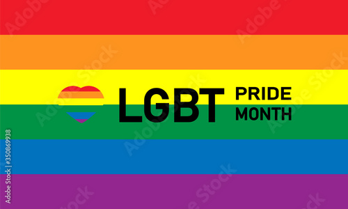 LGBT Pride Month in June. Lesbian Gay Bisexual Transgender. Pride Celebrating LGBT culture symbol. LGBT flag design.Poster, card, banner and background. Rainbow love concept. 