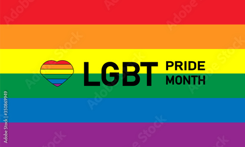 LGBT Pride Month in June. Lesbian Gay Bisexual Transgender. Pride Celebrating LGBT culture symbol. LGBT flag design.Poster, card, banner and background. Rainbow love concept. 