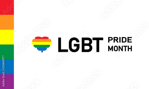 LGBT Pride Month in June. Lesbian Gay Bisexual Transgender. Pride Celebrating LGBT culture symbol. LGBT flag design.Poster, card, banner and background. Rainbow love concept. 