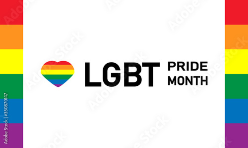 LGBT Pride Month in June. Lesbian Gay Bisexual Transgender. Pride Celebrating LGBT culture symbol. LGBT flag design.Poster, card, banner and background. Rainbow love concept. 