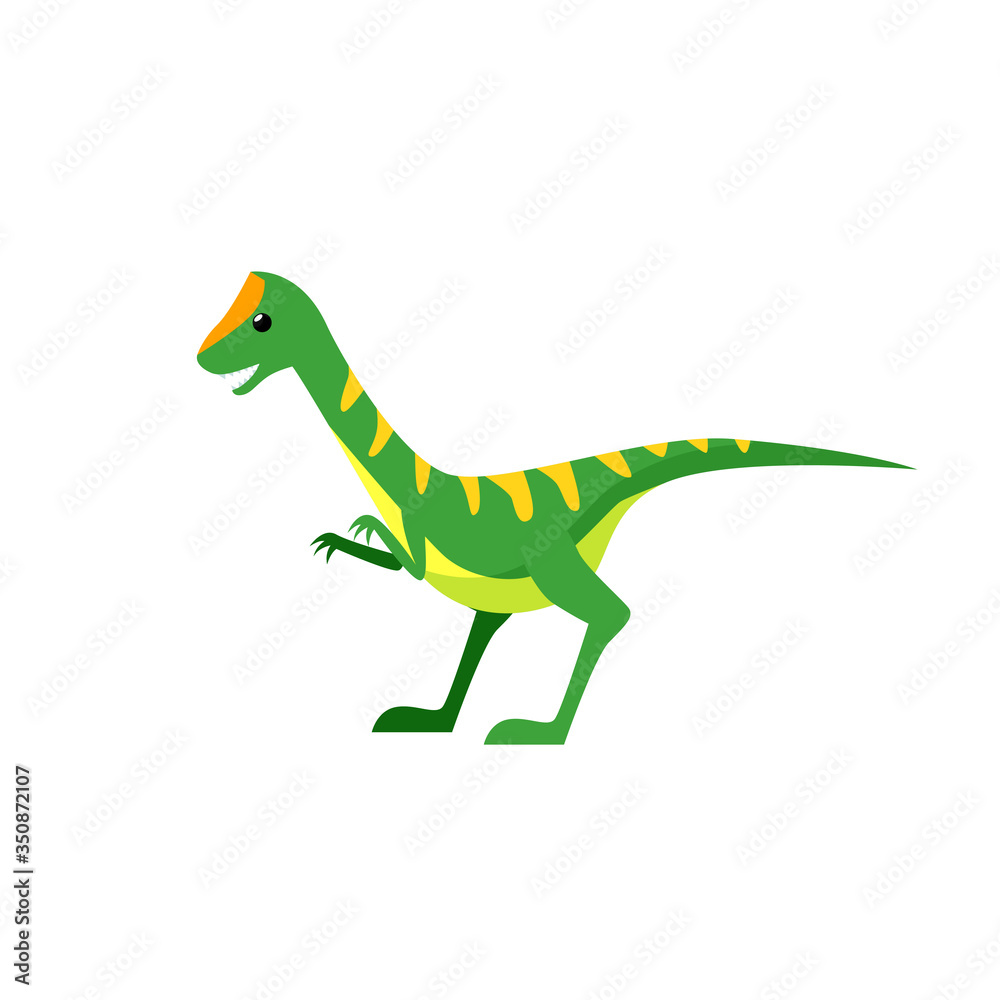 Green dinosaur illustration. Creature, colored, animal. Nature concept. illustration can be used for topics like history, school, kid books