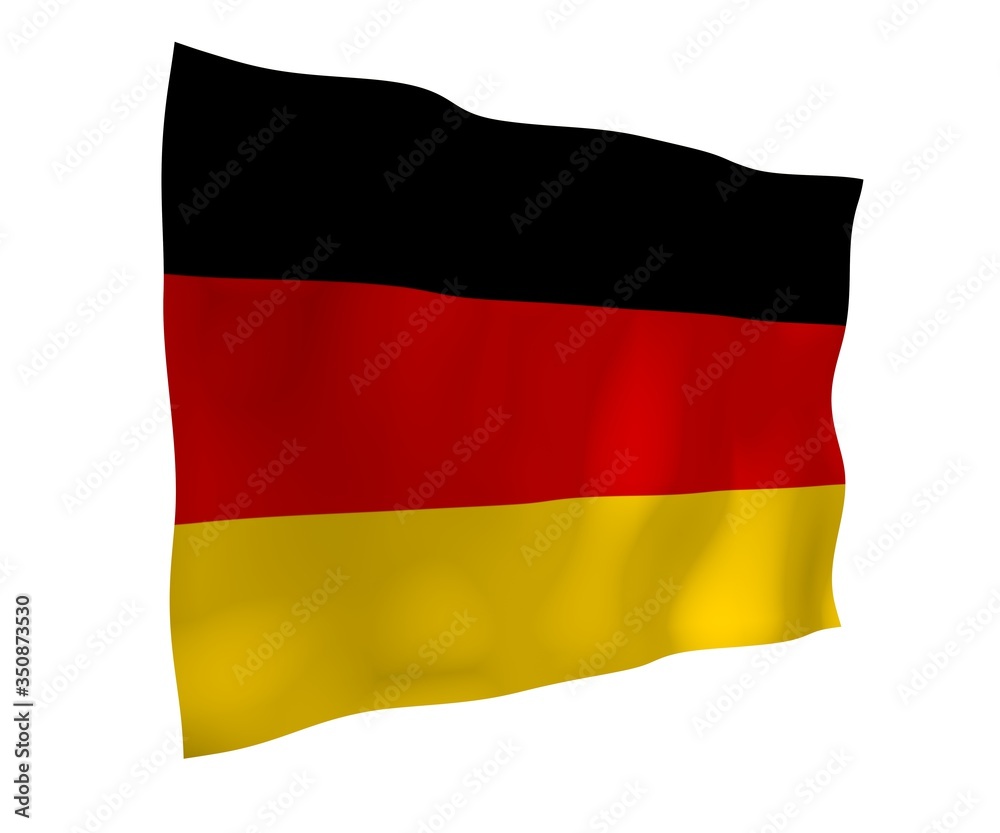 Flag of Germany. Wide format 3D illustration. State symbol of the Federal Republic of Germany. 3D rendering Flag of Germany. Wide format 3D illustration. State symbol of the Federal Republic of Germany. 3D rendering