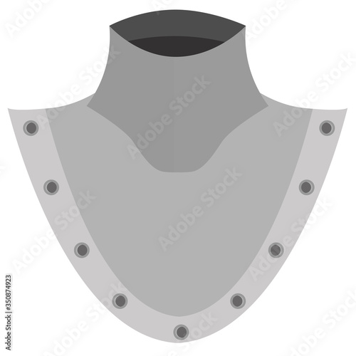 An element of knight's armor to protect the neck and chest. Vector illustration on the theme of medieval armor.