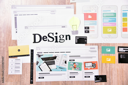 Creative concept for website and mobile banner, internet marketing, social media and networking, branding, marketing material, presentation template.