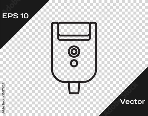 Black line Electric razor blade for men icon isolated on transparent background. Electric shaver. Vector Illustration