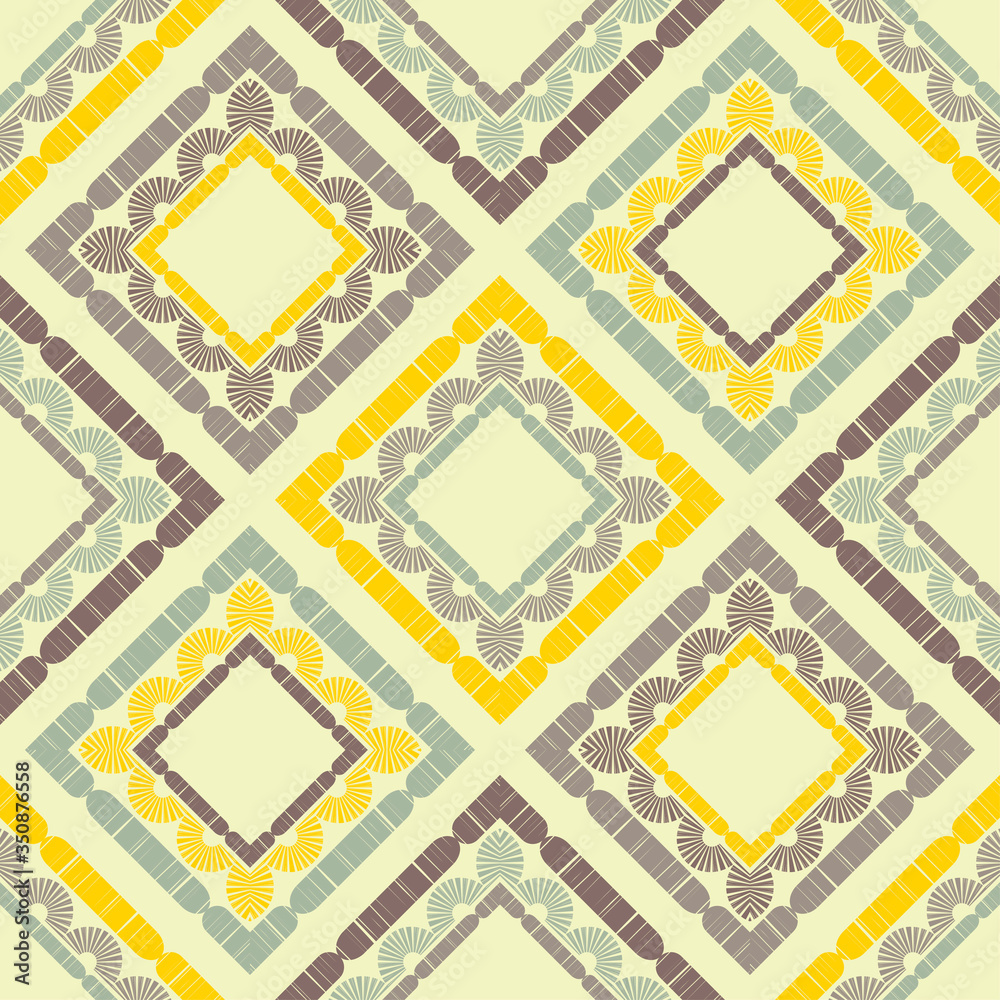 Geometry. Design with manual hatching. Ethnic boho ornament. Seamless background. Tribal motif. Vector illustration for web design or print.
