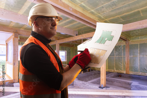 Construction of cottages. A...