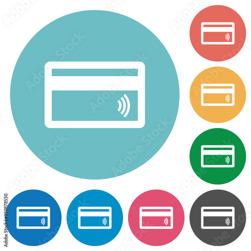 Contactless credit card flat round icons © botond1977