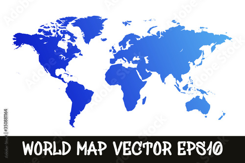 Colorful vector world map. North and South America  Asia  Europe  Africa  Australia.  