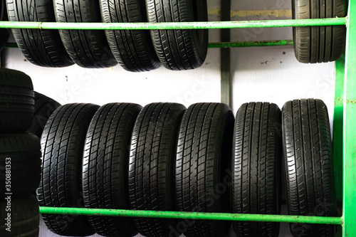 Car tires On the shelf for sale