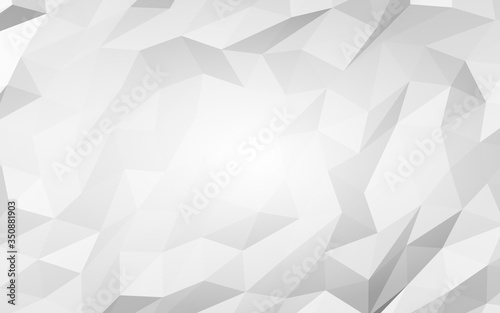 White abstract background. Lowpoly backdrop. Crumpled paper. 3D illustration