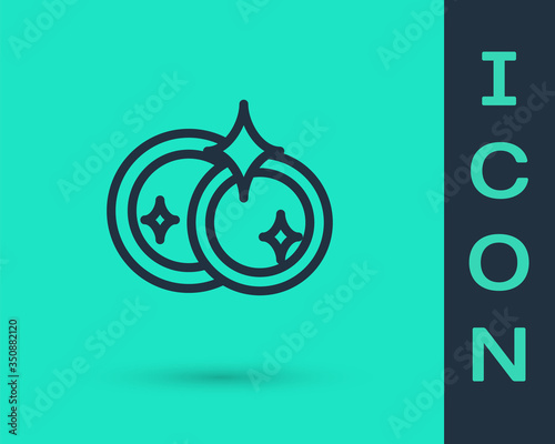 Black line Washing dishes icon isolated on green background. Cleaning dishes icon. Dishwasher sign. Clean tableware sign. Vector Illustration
