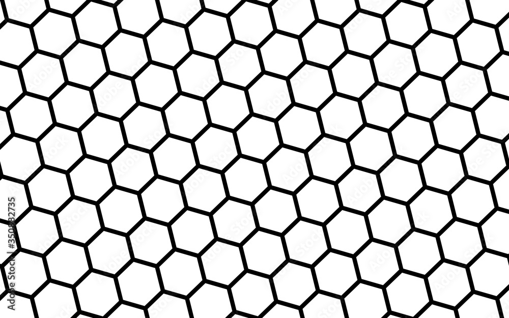Black honeycomb on a white background. Perspective view on polygon look like honeycomb. Isometric geometry. 3D illustration Black honeycomb on a white background. Perspective view on polygon look like honeycomb. Isometric geometry. 3D illustration